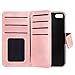 BENTOBEN iPhone 5S Case, iPhone SE Case, Sparkle iPhone 5 Wallet Case Glitter Credit Card Slots Cash Holder Luxury Shiny Bling Flip Faux Leather Protective Case for iPhone 5/5S/SE, Rose Gold