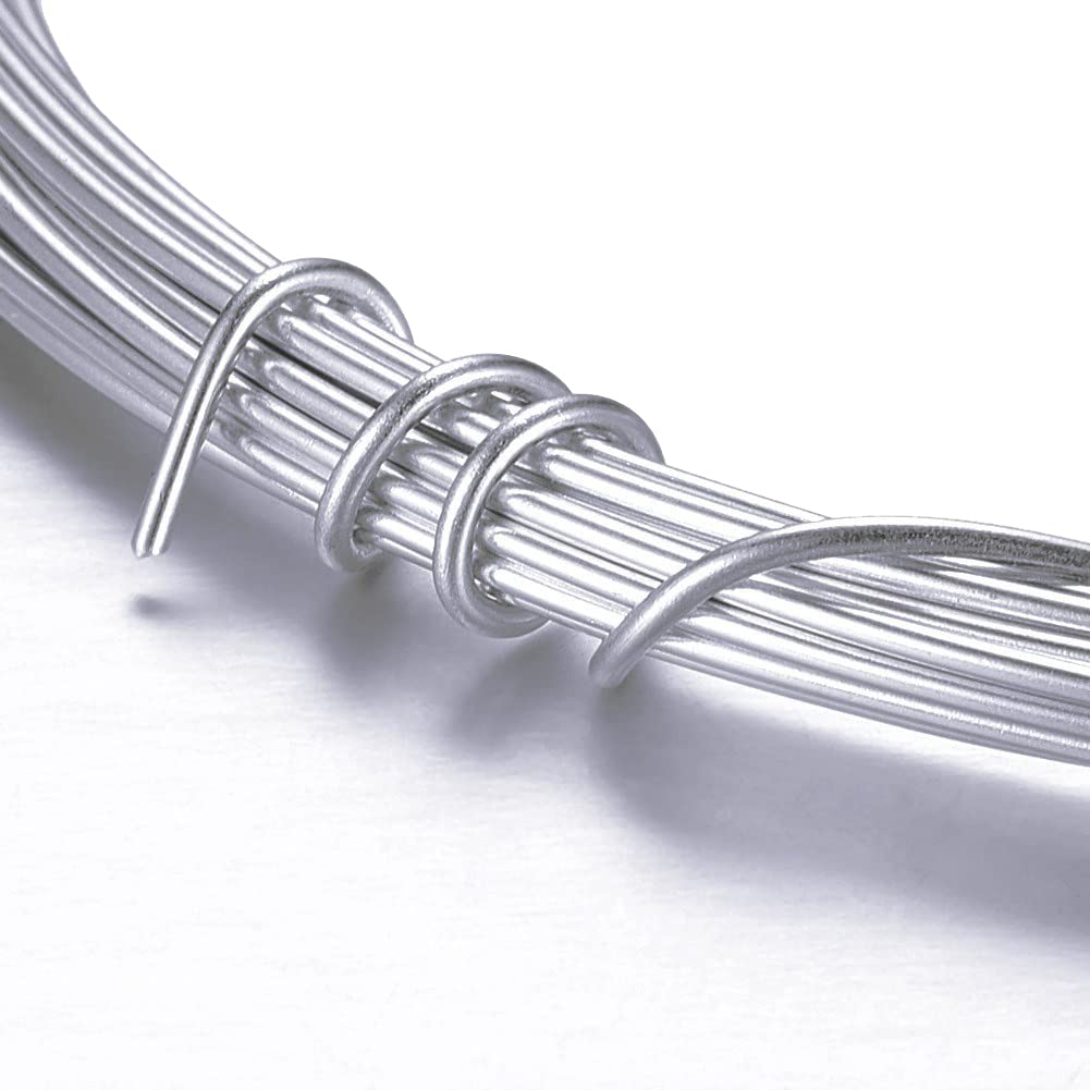 12 m Aluminium Wire 1 mm Jewellery Wire Bending Wire Aluminium Wire Craft Wire Bead Wire Decorative Wire Painted Wire Flower Wire Modelling Wire (Antique Silver)