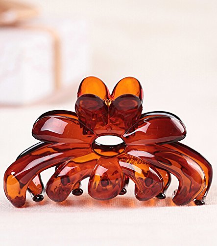 Prettyou 2.7" Middle Size Plastic Resin Hair Claw Clip for Women, 4 Count