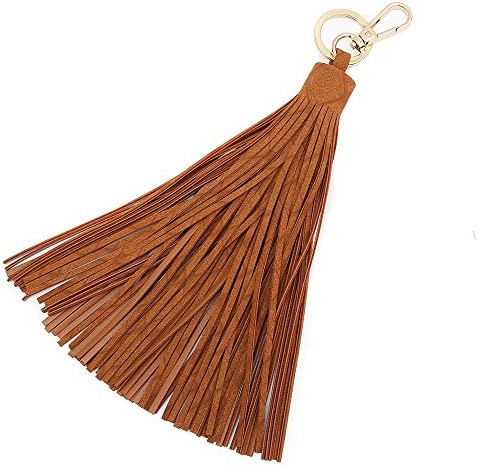 Keychain Key Tag Travel Luggage Tag Baggage Handbag accessory small hanging tassel (Medium, Tan)