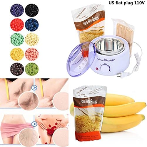 Wax Warmer, UTONG Hair Removal Bean Wiping Sticks Hot Wax Warmer Heater Pot Depilatory Set (A)
