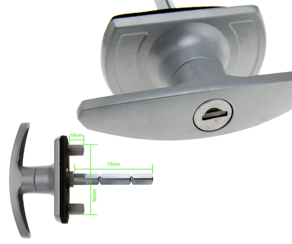 THandle Garage Door Lock 35mm Spigot Long Shaft Merlin Doric King For