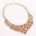 UBBC 18K Gold Plated Red Crystal Embedded Scarf Pattern Jewelry Set