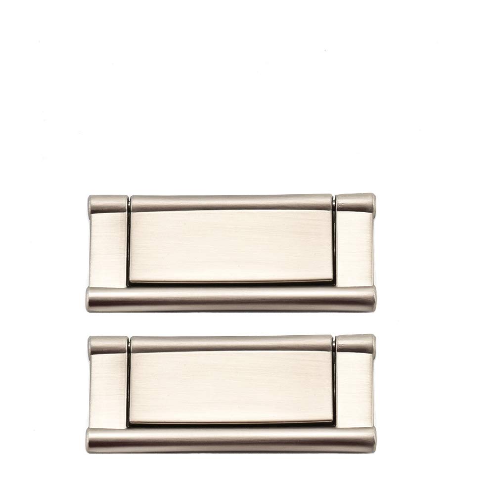 Dreneco 2pcs Pull Flush Cupboard Handles Zinc Alloy Invisible Handles Horizontal Kitchen Cabinet Drawer Handle Wardrobe Handles Pulls, 64mm