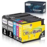 OfficeWorld 932 933 Compatible Ink Cartridge Replacement for HP 932XL 933XL Combo, Work with HP Officejet 6700 6600 6100 7612 7610 7110 (2 Black, 1 Cyan, 1 Magenta, 1 Yellow), 5-Pack