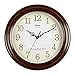HENSE 13-inch Large Solid Platane Wood Wall Clock Living Room Modern Clock Mute Simple Quartz Clock with Big Arabic Numerals and Fine Texture HW13 (HW13 #B-B)