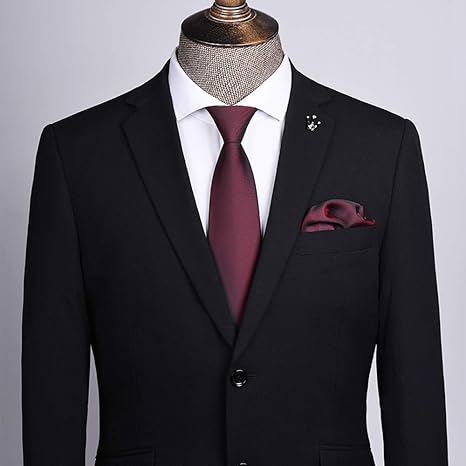 Amazon Co Jp 黒ネクタイメンズフォーマルビジネスネクタイ オーバーオールプロフェッショナルシャツストライプ赤学生ネクタイ 145 8 Cm Color Red ホーム キッチン