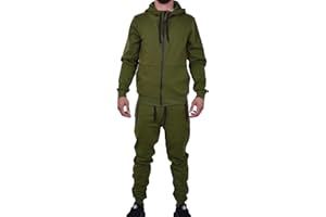 Riflessi Men's Athletic Sports Casual 2 Piece Solid Color Tracksuit Hoodie Jogger Pants Sweatsuit Set