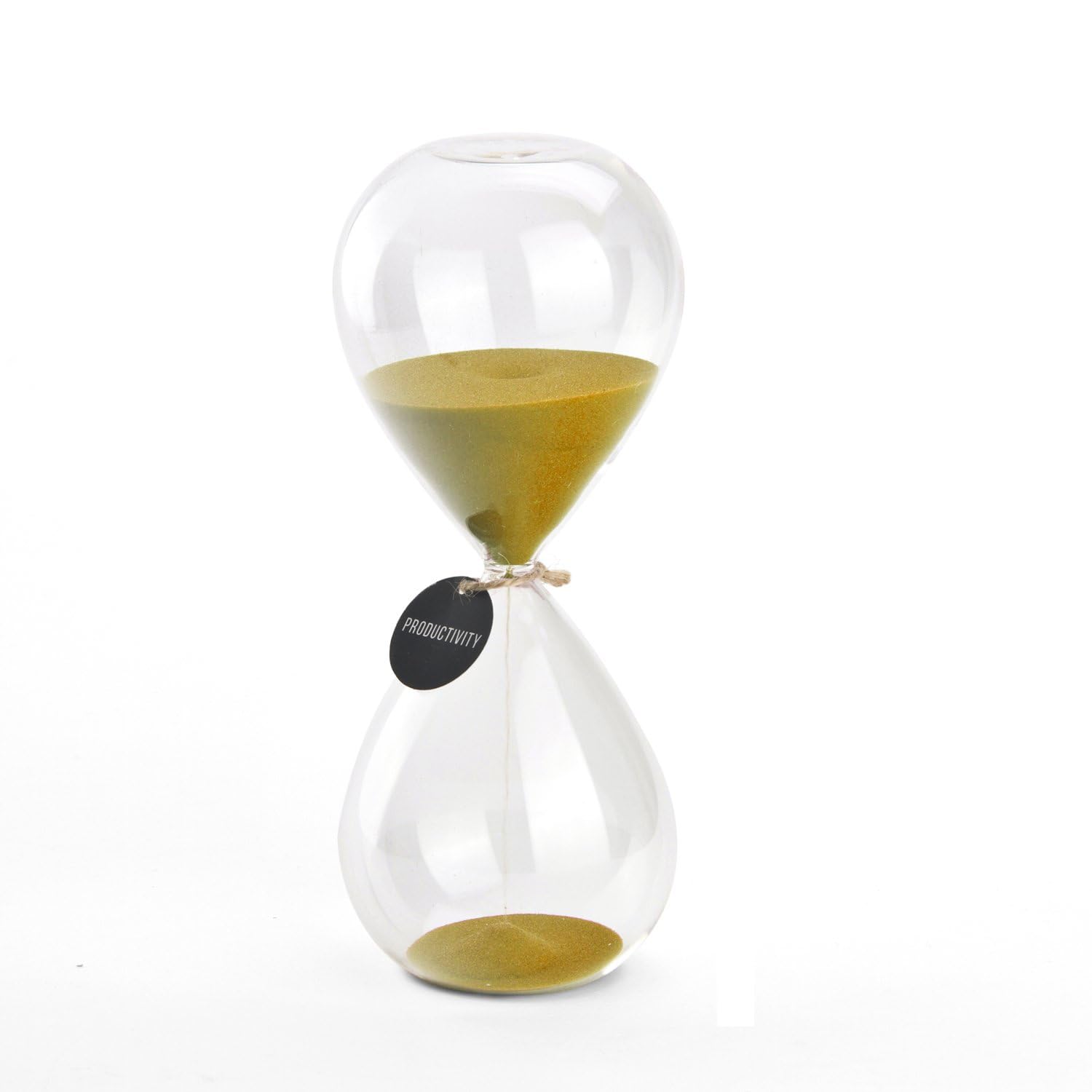 Photo 1 of SWISSELITE Hourglass Sand Timers, Hourglass Sand Clock Inspired Glass for Home, Desk, Office Decor (8Inch-45Mins Bright Gold)