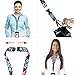 Chevron in Tiffany Blue Print Lanyard with PU Leather ID Badge Holder Wallet with 3 Card Pockets, Safety Breakaway Clip, Note Card. Gift of Carabiner Keychain Flashlight. Lanyard for Cruise or Work