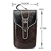 Coffee Universal Matte Premium Genuine Leather Multi-function Belt Loop Case Holster Carrying Bag Pouch Two Pockets Inside With Metal Buckle Out Size 17.5x10.5x2.5 CM