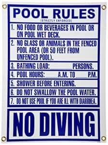 Amazon.com : Pentair R234800 Florida Pool Rules Pool Sign : Garden ...