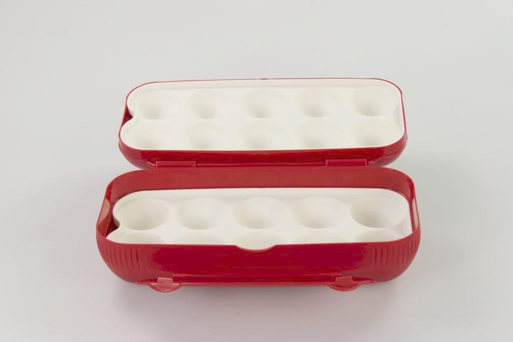 TUPPERWARE Kühlschrank Eierbox rot Eier Box Aufbewahrung Dose Ei Kolumbus