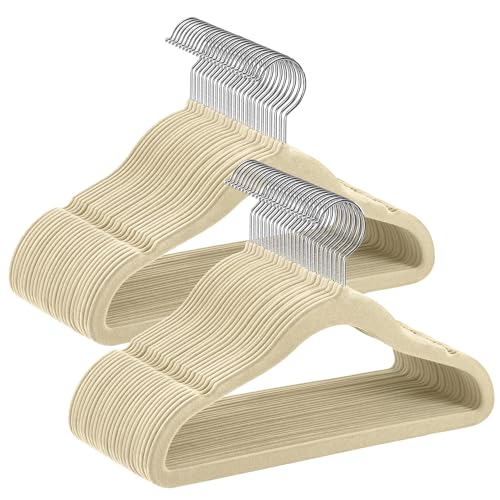 SONGMICS Baby Velvet Hangers, Pack of 50, Non-Slip Kids Coat Hangers