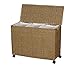 Household Essentials ML-6445 Seagrass Wicker Triple Laundry Sorter on Wheels with Removable Bags | Brown