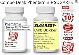 Diet Combo Deal: Phenternin & SUGAREST-ir Top Appetite Suppressant & Carb Blocker Weight Loss DietPills Max Strength Lose Weight Supplement USA for Women & Men