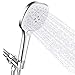 High Pressure Handheld Shower Head, FEELSO 3-Setting Hand Held Showerhead with Powerful Spray, 60 Inches Stainless Steel Hose, Adjustable Angle Bracket, Chrome