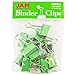 JAM PAPER Colorful Binder Clips - Medium - 1 1/4 Inch (32 mm) - Green Binderclips - 15/Pack