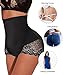 Nebility Women Butt Lifter Shapewear Seamless Hi-Waist Tummy Control Body Shaper Panty Black