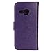 HTC One mini 2 Case,NSSTAR Butterfly Flower Flip PU Leather Fold Wallet Pouch Case Premium Leather Wallet Flip Stand Credit Card ID Holders Case Cover for HTC One Remix / One mini 2 (2014),Purple