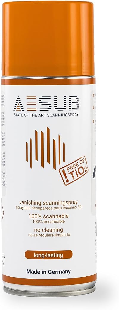 AESUB Orange 400 ml Self-Volatilising Scan Spray for Precise 3D Scans
