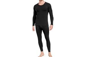 wirarpa Men's Cotton Long Johns Thermal Underwear Base Layer Set Lightweight Long Underwear Top & Bottom