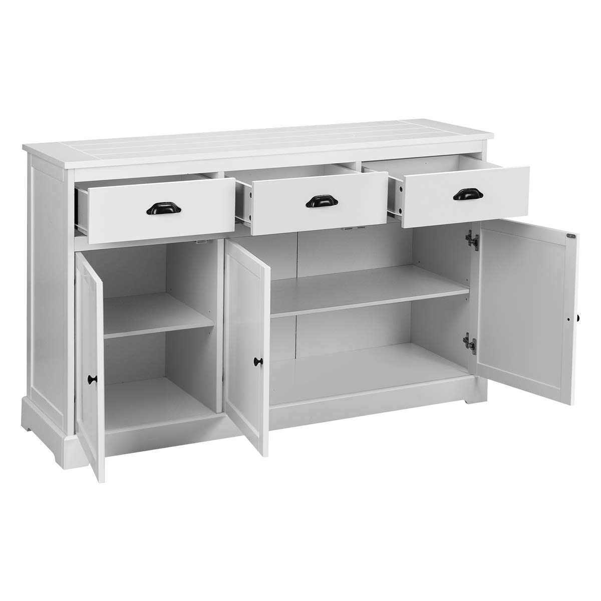 Giantex Sideboard Buffet Server Storage Cabinet Console Table Home Kitchen Dining Room Furniture Entryway Cupboard With 2 Cabinets And 3 Drawers Adjustable Shelves White White Buffets Sideboards Cjp Org In