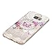 Galaxy S7 Edge Case,3Cworld Ultra Thin Clear Art Pattern Crystal Gel TPU Rubber Flexible Slim Skin Soft Case for Samsung Galaxy S7 Edge (Flower Butterfly - White)