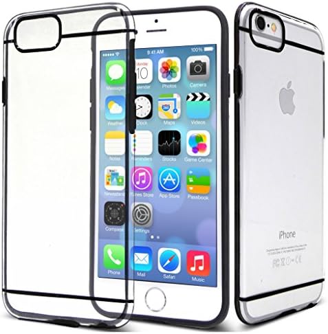 iPhone 6s case - apple iPhone 6 case - Thinnest iPhone 6/6s case - Port Covers - clear iPhone case - Natural phone feel - Best iPhone case for Maximum Protection  (Black)