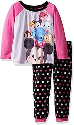 Tsum Tsum Girl's Size 6 Polyester Jersey and Fleece Pajama Set