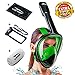 Usnork Full Face Snorkel Mask, Easy-breath Snorkeling Gear, Anti-Fog and Anti-Leak Snorkel Set with Exceptional Panoramic View, Waterproof Phone Bag and Towel Included (Black-Green, L/XL)