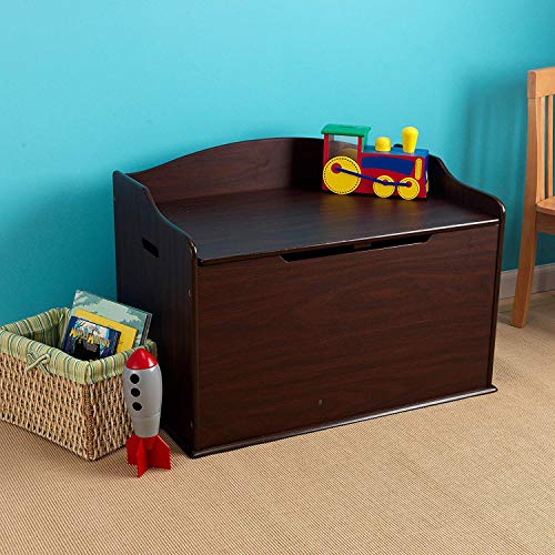 KidKraft Personalized Austin Toy Box - Espresso Wooden Storage Bench with Lid for Kid and Toddler Room - Playroom Organizer for Girls and Boys - Thumbnail 5