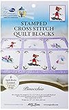 M C G Textiles Disney Dreams Stamped 3-Design Quilt Blocks, Pinocchio Wishes Upon a Star, 6-Pack