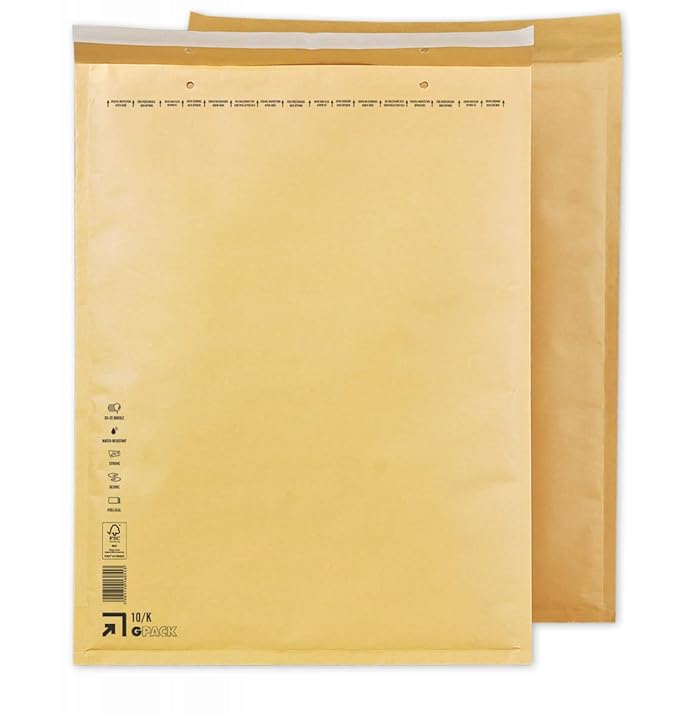 50 Luftpolsterumschläge 370 x 480 mm | Luftpolstertasche K10 | braune Versandtasche DIN A3+ | verschiedene Mengen wählbar