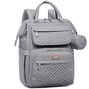 BabbleRoo Diaper Bag Backpack, Multifunction Large Bags with Changing Pad & Stroller Straps & Pacifier Case, Unisex…