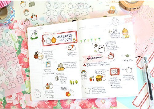 Oisee 6 Sheets Cute Bunny Rabbit Character Sticker for Scrapbook Calendars Arts Kids DIY Crafts Album Gift Boxes