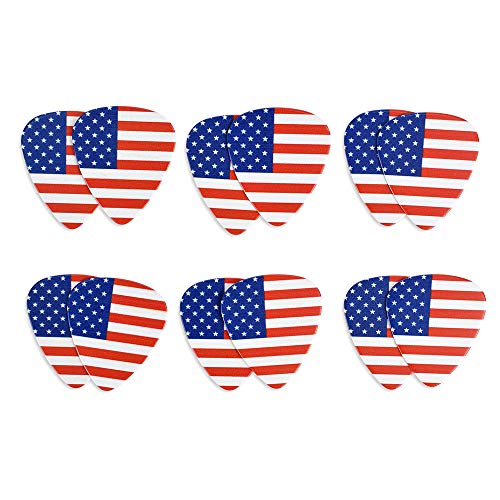 CLOUDMUSIC Guitar Picks American USA Flag For Acoustic Guitar Kids Men Women Variety Pack 12pcs