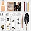 AIYNC Quill Pen Ink Set,Includes Feather Pen and wooden dip pen, Ink,17 ...