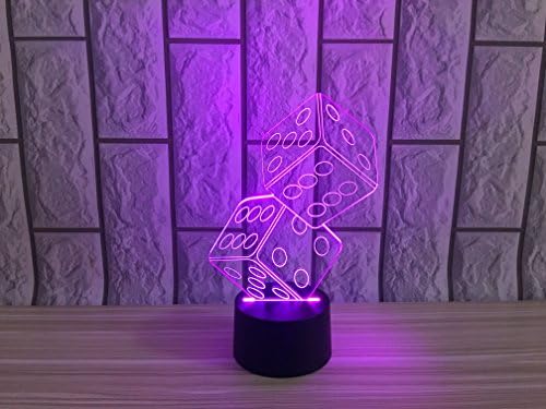 3D Illusion Dice LED Night Light Children Bedroom USB powered 7 Colors Colorful For Awesome Christmas Gift