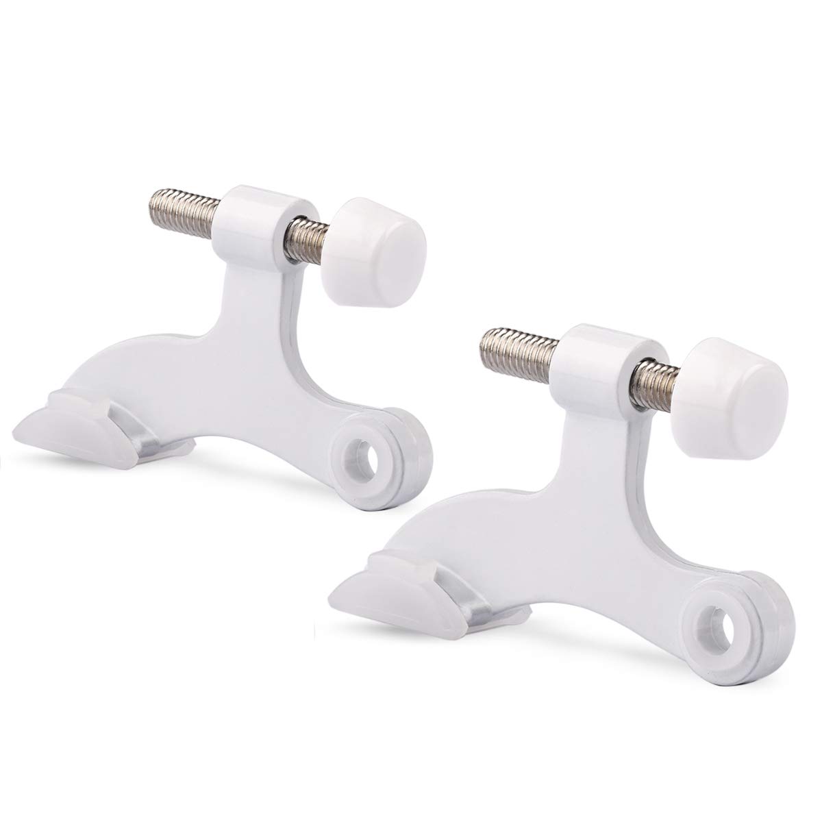Photo 1 of KOVOSCH 2 Pack Hinge Pin Door Stopper White - Adjustable Heavy Duty Hinge Pin Door Stop with White Rubber Bumper Tips