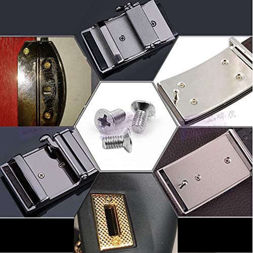 Countersunk Flat Head Phillips Recess Screws Leather Accessories for Belt Buckle Repair Includes Screwdriver 10 Pieces.(Silver) - Thumbnail 3