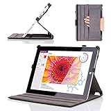 MoKo Microsoft Surface 3 Case - Slim-Fit Multi-angle Folio Cover Case for Surface 3 10.8 inch 2015 Version Windows 8.1 Tablet, BLACK