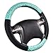 CAR PASS Lace and Spacer Mesh Steering Wheel Covers,14.5-15 Inch Car Steering Wheel Cover Fit for 95% Sedan,Vans,SUV,Coupe,Cars. Pretty Sequins Cute Women Girls(Mint Lace)