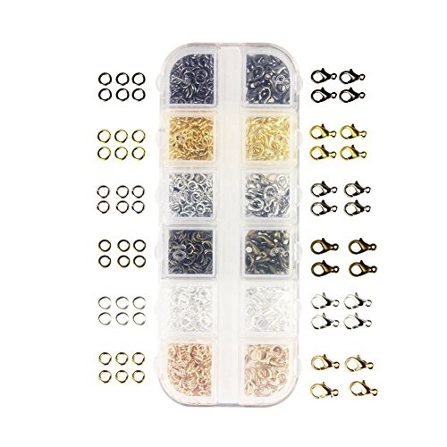 Bingcute jewelry findings kit 10mm lobster claw clasps and jump r…