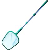 POOLWHALE Heavy Duty Swimming Pool Leaf Net Skimmer Rake with Nylon Medium Fine Mesh for Cleaning Swimming Pools, Hot Tubs, S