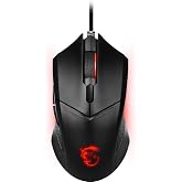 msi Clutch GM08 Gaming Mouse, 4200 DPI, Optical Sensor, 3 Adjustable Weights, Red LED Lighting, Symmetrical Design