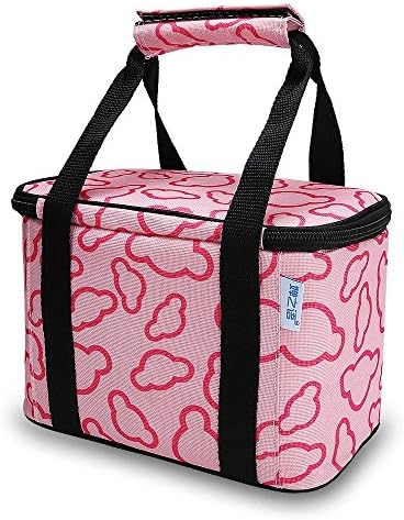 Portable Insulated Lunch Bag Reusable Picnic Cold Tote Box for Adults &amp; Kids at Work or School. (pink)