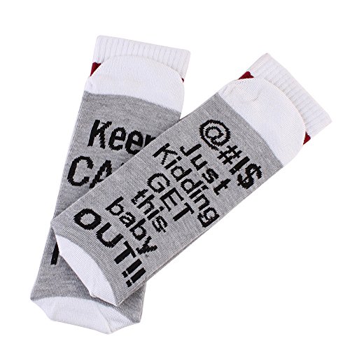Non-Skid Push Socks,Labor Delivery Hospital Maternity Inspirational Pregnant Push Socks Baby Shower Gift for the Mom to Be (Grey)