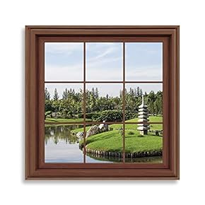 Framed Canvas Home Artwork Decoration View from The Window Canvas Wall Art for Living Room, Bedroom - 16x16 inches