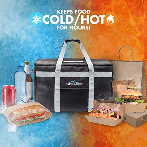 Leak Proof Commercial Grade Insulated Food Delivery Bag Perfect For Food Transport! Extra